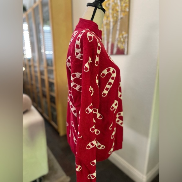 ASOS - holiday candy cane faux turtleneck sweater - Picture 3 of 10